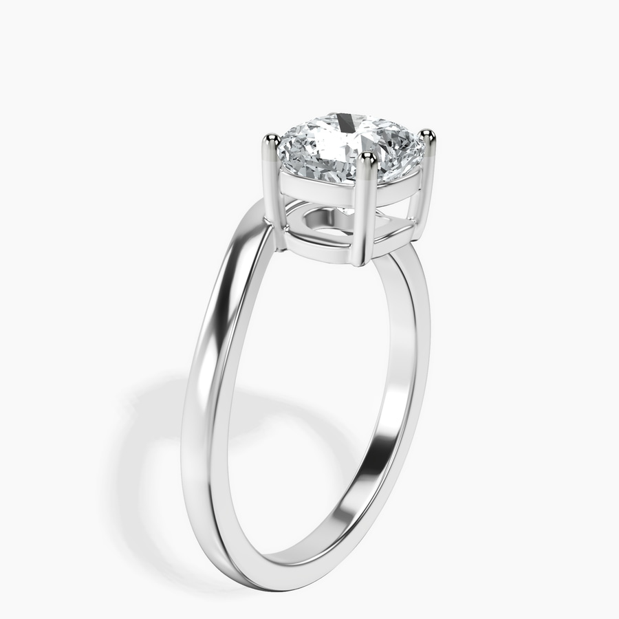 Platinum Crest Four Prong Solitaire Lab Diamond Ring standing product image one