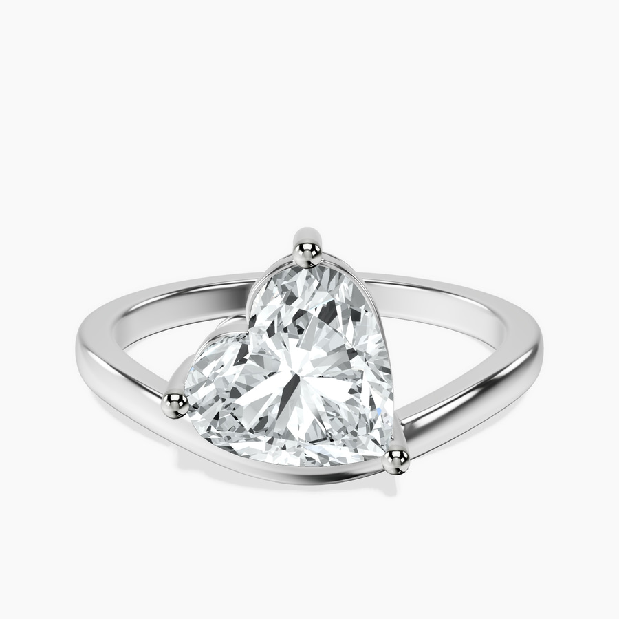 Platinum Crest Four Prong Solitaire Lab Diamond Ring front image