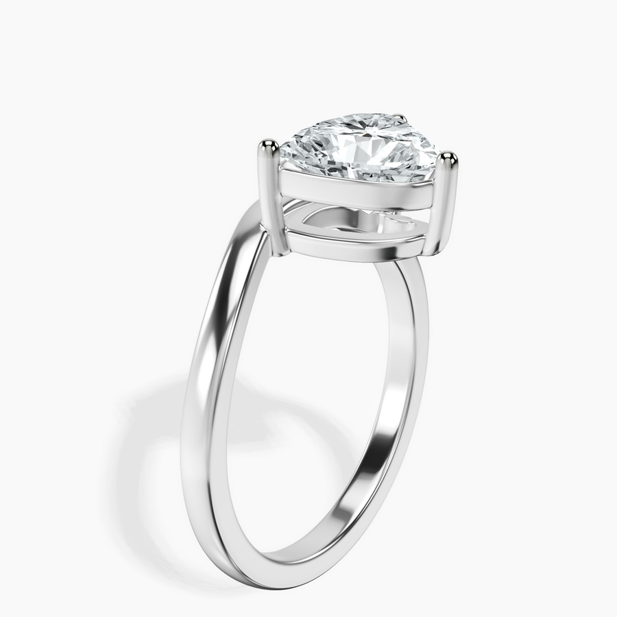 Platinum Crest Four Prong Solitaire Lab Diamond Ring standing product image one