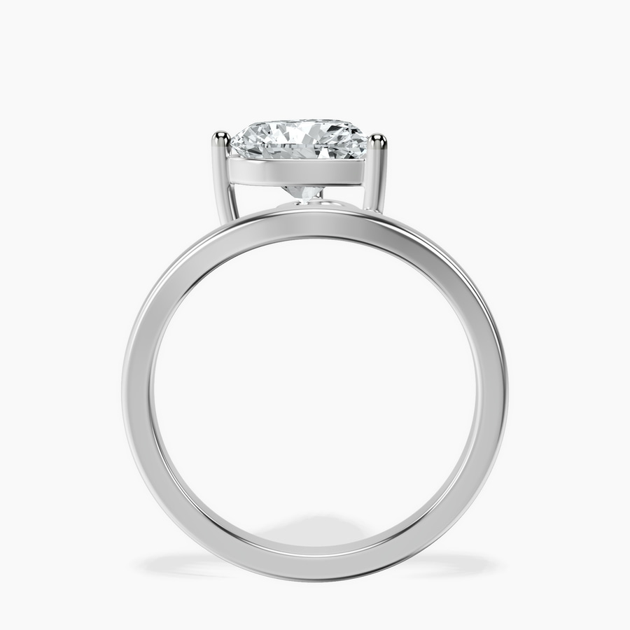 Platinum Crest Four Prong Solitaire Lab Diamond Ring side right image one