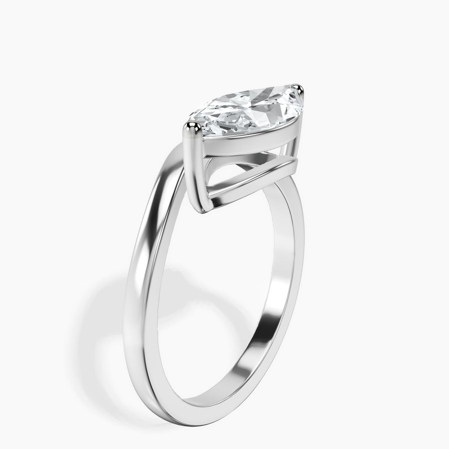 Platinum Crest Four Prong Solitaire Lab Diamond Ring standing product image one