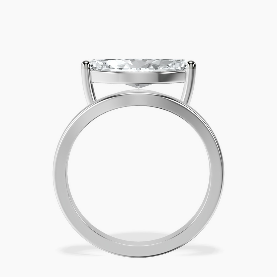 Platinum Crest Four Prong Solitaire Lab Diamond Ring side right image one