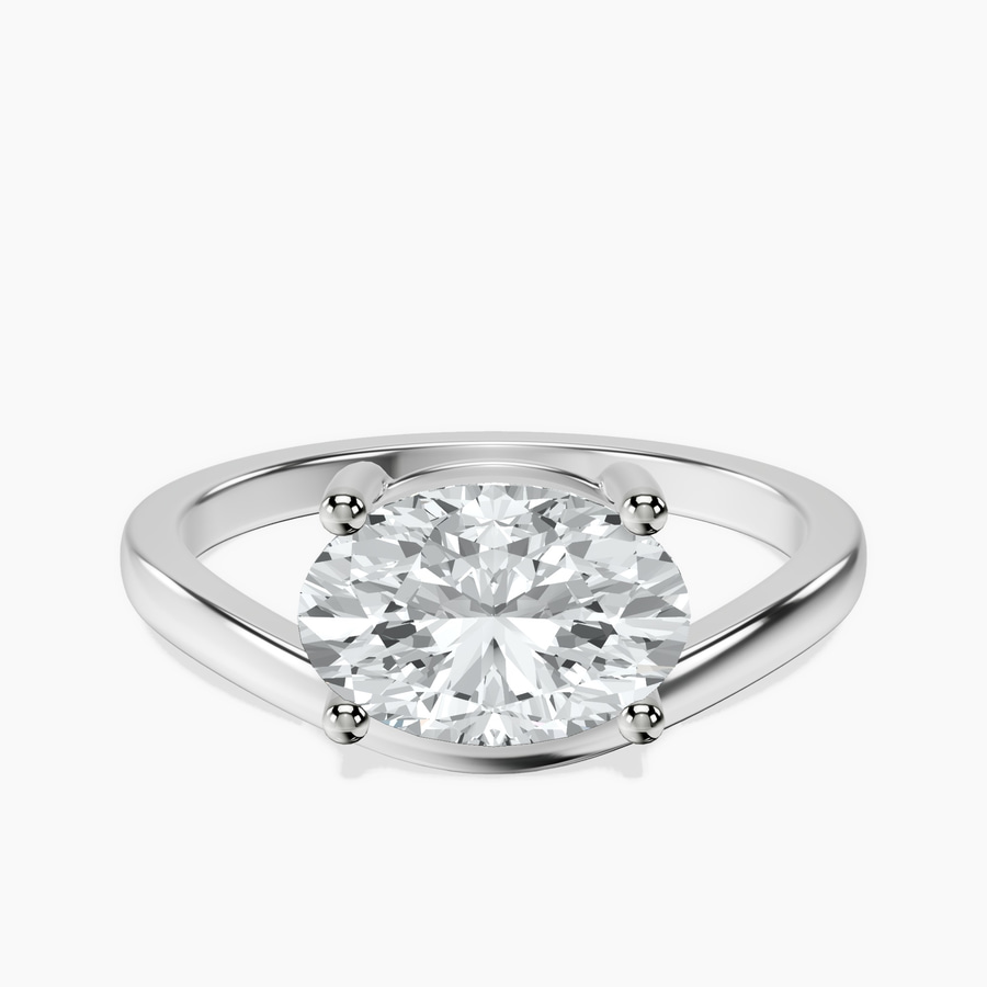 Platinum Crest Four Prong Solitaire Lab Diamond Ring front image