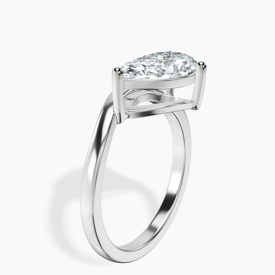 Platinum Crest Four Prong Solitaire Lab Diamond Ring standing product image one