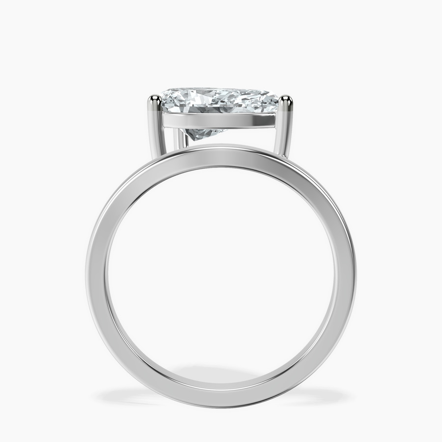 Platinum Crest Four Prong Solitaire Lab Diamond Ring side right image one