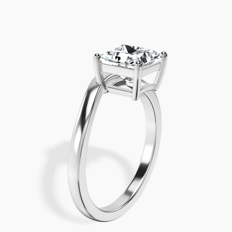 Platinum Crest Four Prong Solitaire Lab Diamond Ring standing product image one