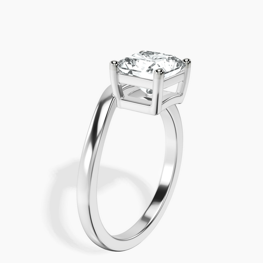 10kt White Gold Crest Four Prong Solitaire Lab Diamond Ring standing product image one