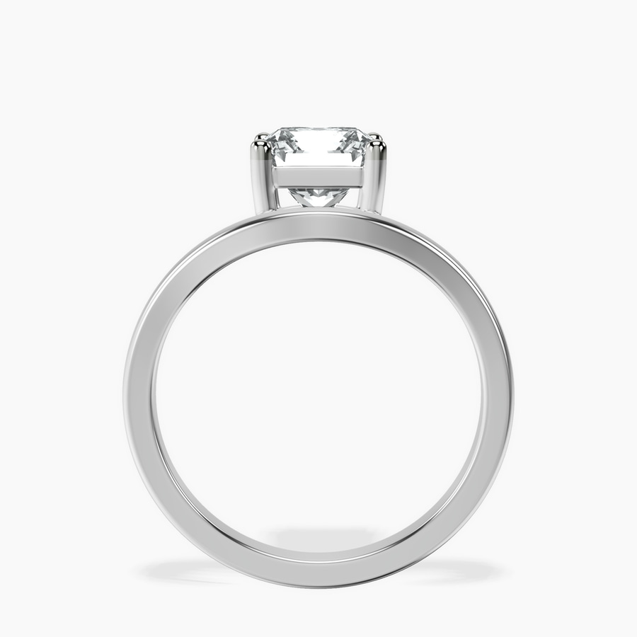10kt White Gold Crest Four Prong Solitaire Lab Diamond Ring side right image one