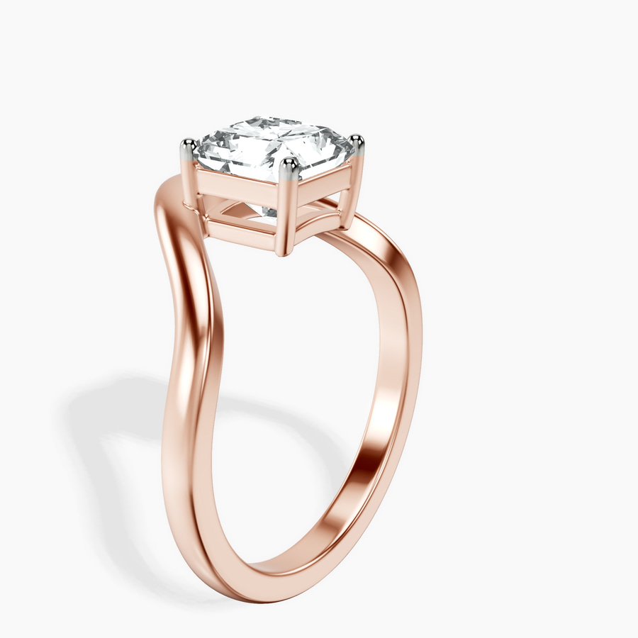 10kt Rose Gold Eden Crest Lab Diamond Ring standing product image one