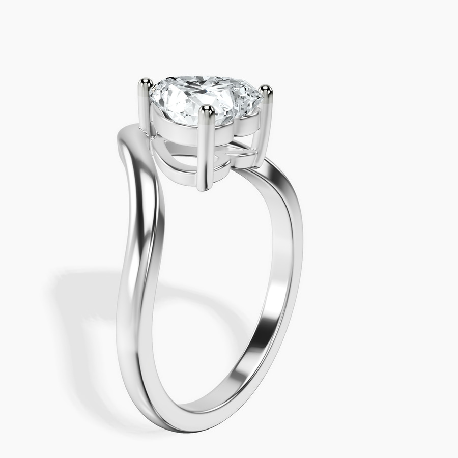 18kt White Gold Eden Crest Lab Diamond Ring standing product image one