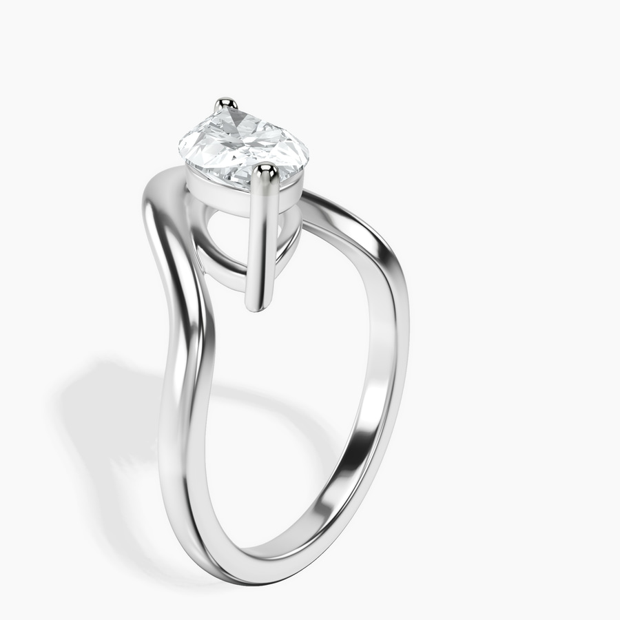 10kt White Gold Eden Crest Lab Diamond Ring standing product image one