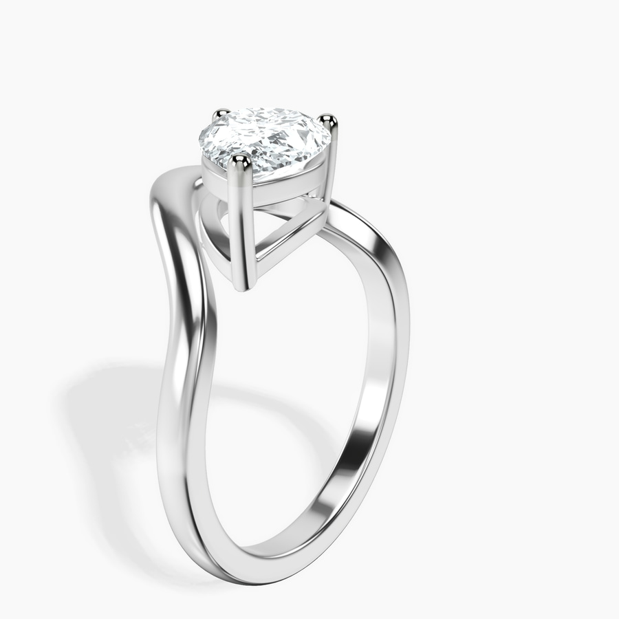 18kt White Gold Eden Crest Lab Diamond Ring standing product image one