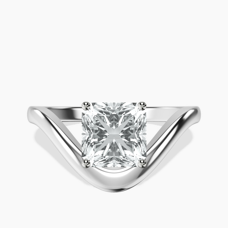 18kt White Gold Eden Crest Lab Diamond Ring front image