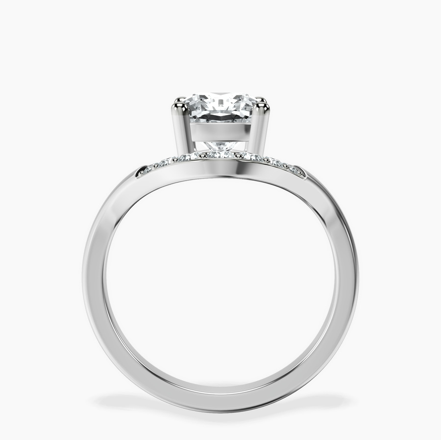 Platinum Curved Crest Lab Diamond Ring side right image one