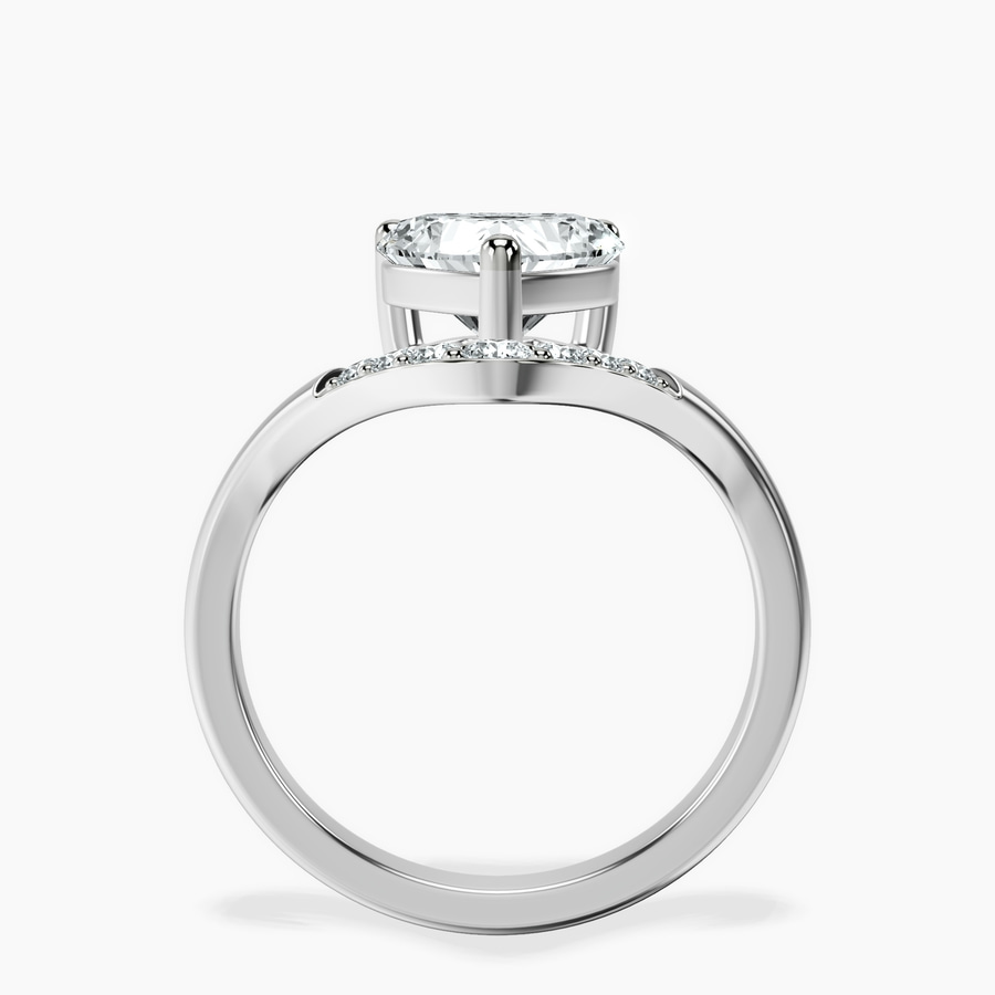 Platinum Curved Crest Lab Diamond Ring side right image one