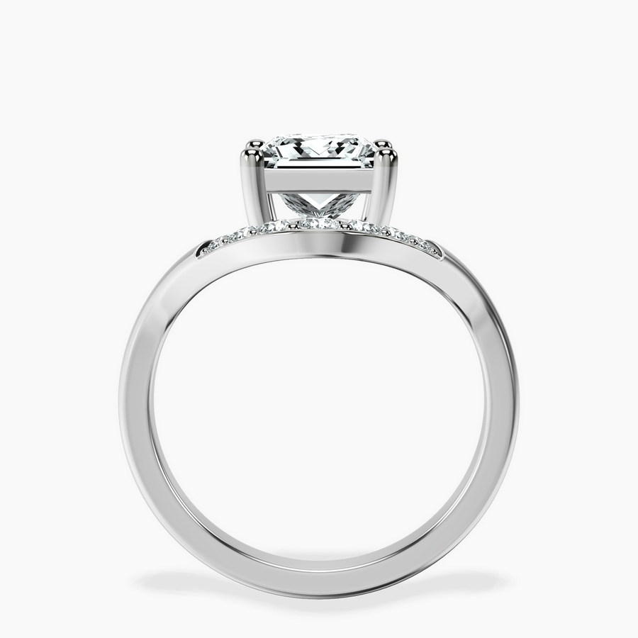Platinum Curved Crest Lab Diamond Ring side right image one