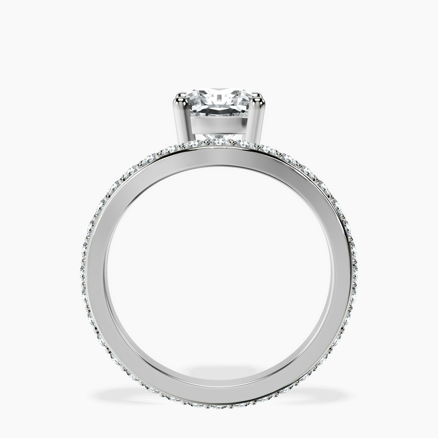 14ct White Gold Pave Crest Lab Diamond Ring side right image one