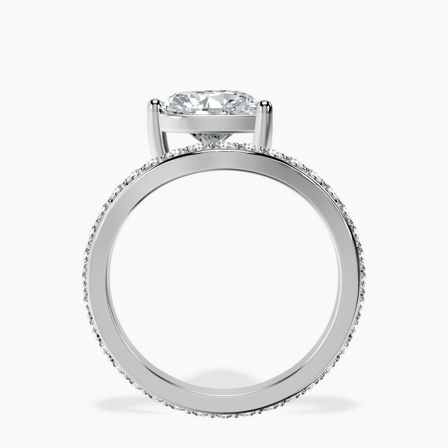 Platinum Pave Crest Lab Diamond Ring side right image one