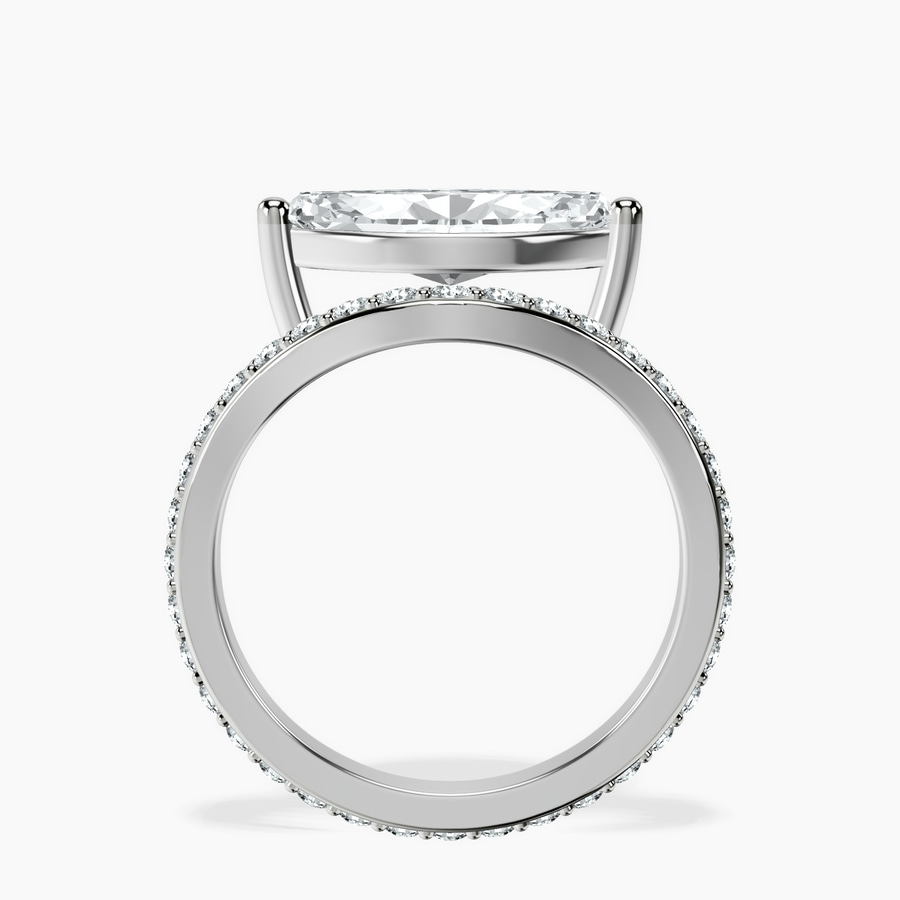 10kt White Gold Pave Crest Lab Diamond Ring side right image one