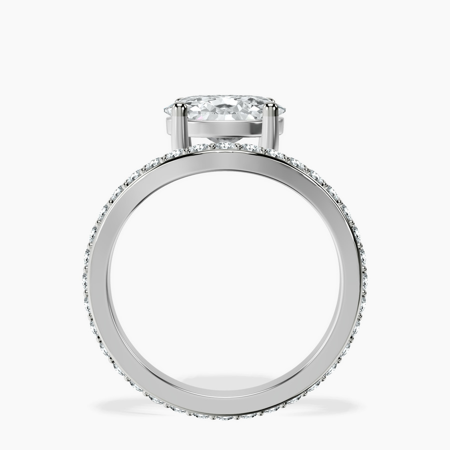 Platinum Pave Crest Lab Diamond Ring side right image one
