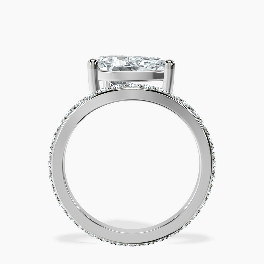 10kt White Gold Pave Crest Lab Diamond Ring side right image one