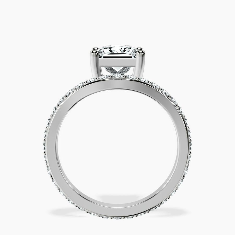 18kt White Gold Pave Crest Lab Diamond Ring side right image one