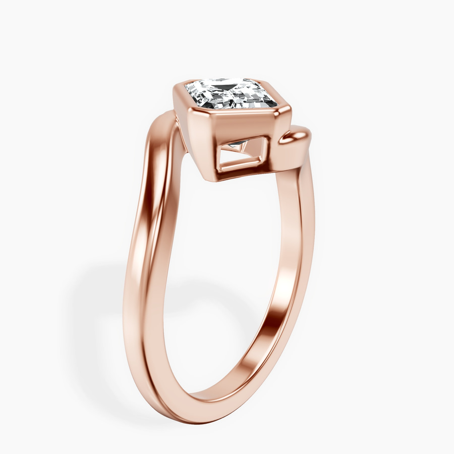 14ct Rose Gold Ava Crest Lab Diamond Ring standing product image one