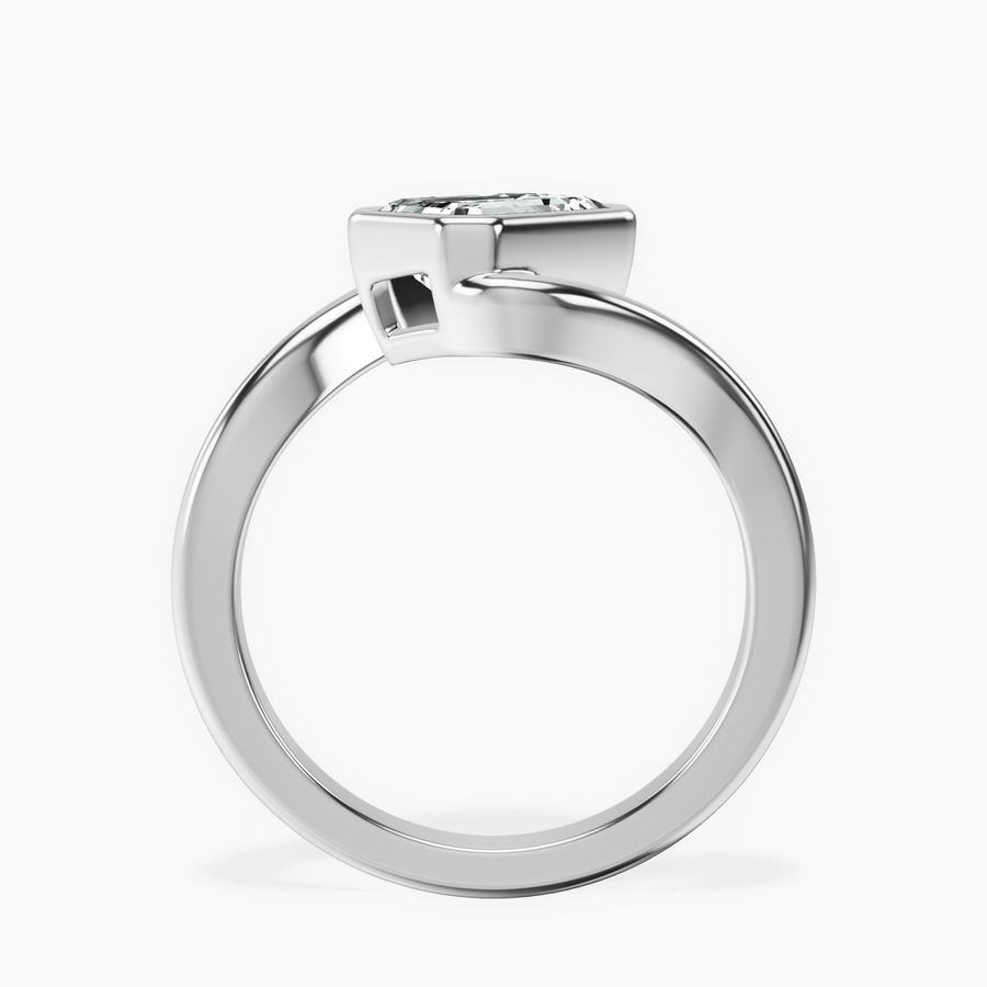 14kt White Gold Ava Crest Lab Diamond Ring side right image one