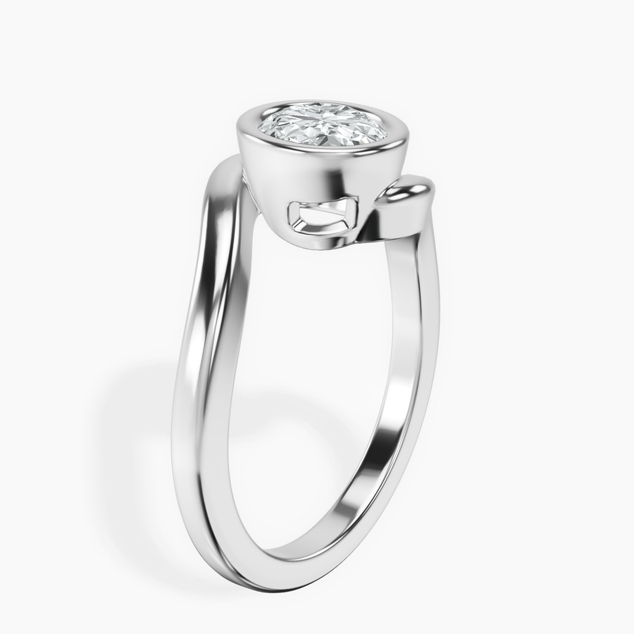 18kt White Gold Ava Crest Lab Diamond Ring standing product image one