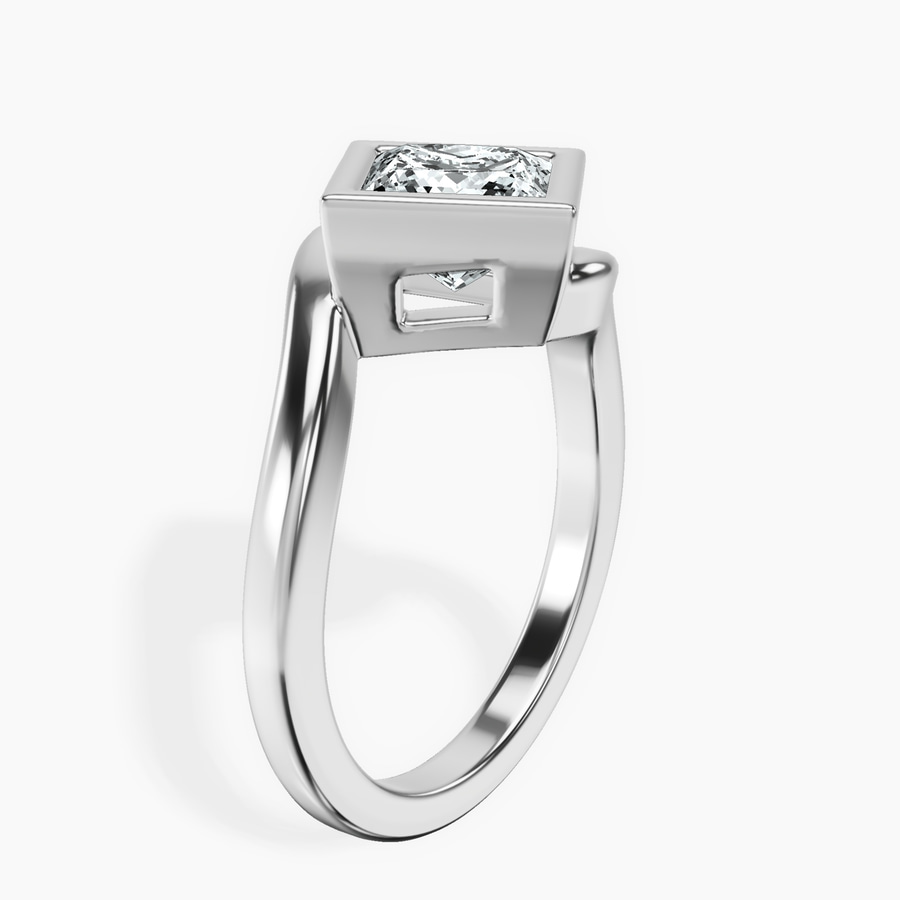 14kt White Gold Ava Crest Lab Diamond Ring standing product image one