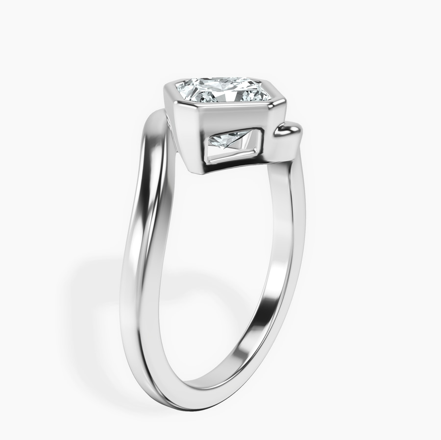 Platinum Ava Crest Lab Diamond Ring standing product image one