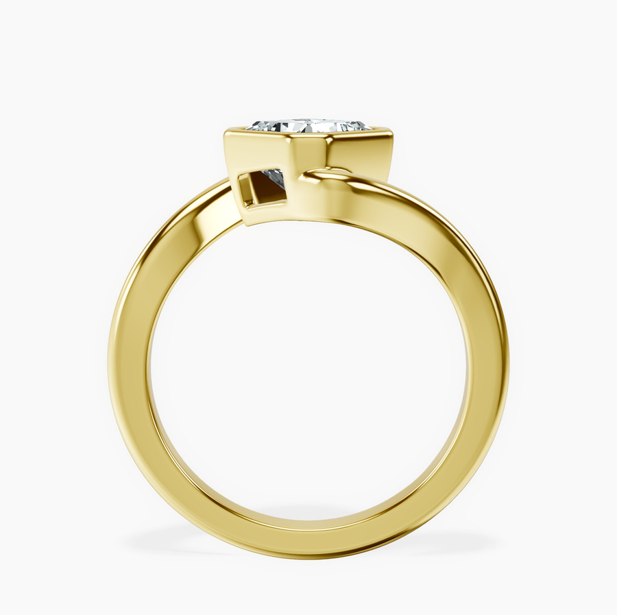 18kt Yellow Gold Ava Crest Lab Diamond Ring side right image one