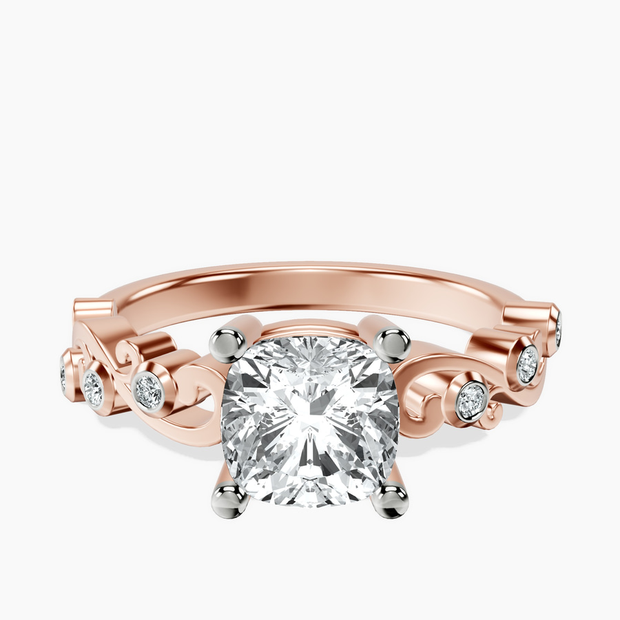 18kt Rose Gold Catrina Cutwork Lab Diamond Ring front image