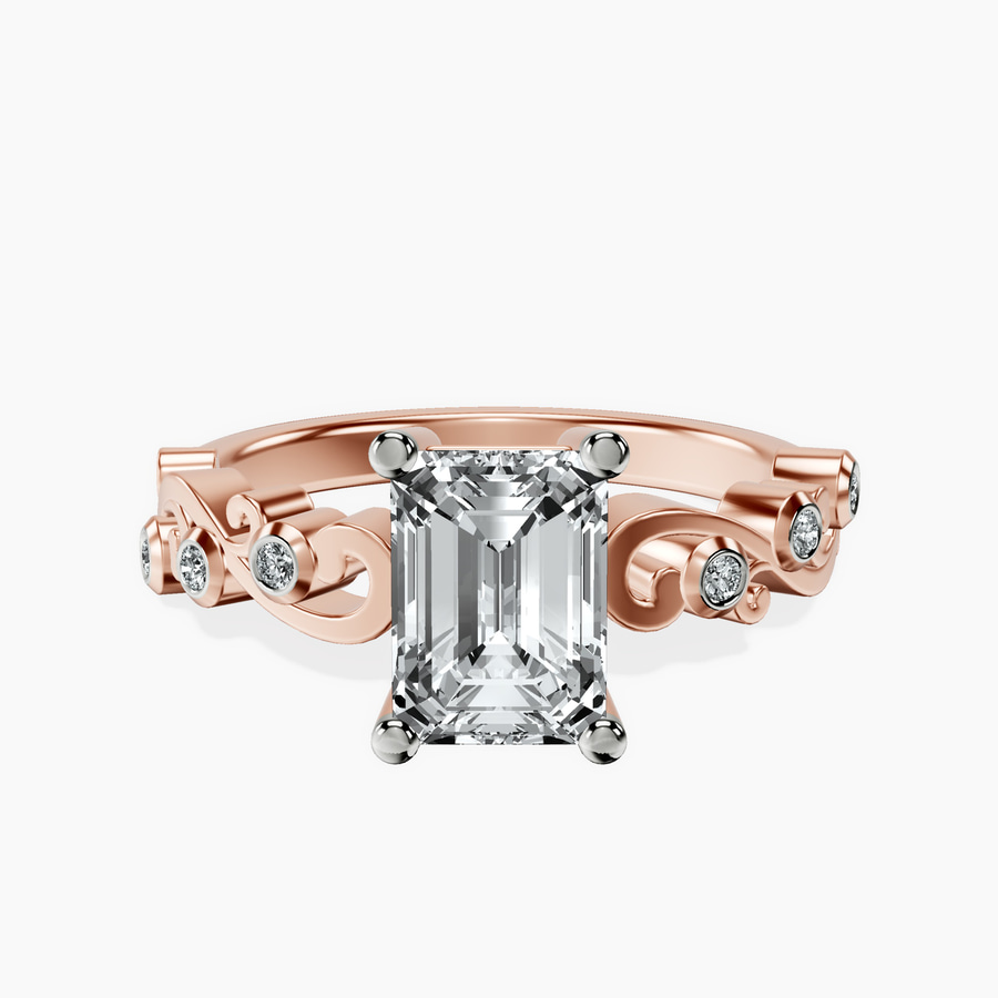 14kt Rose Gold Catrina Cutwork Lab Diamond Ring front image