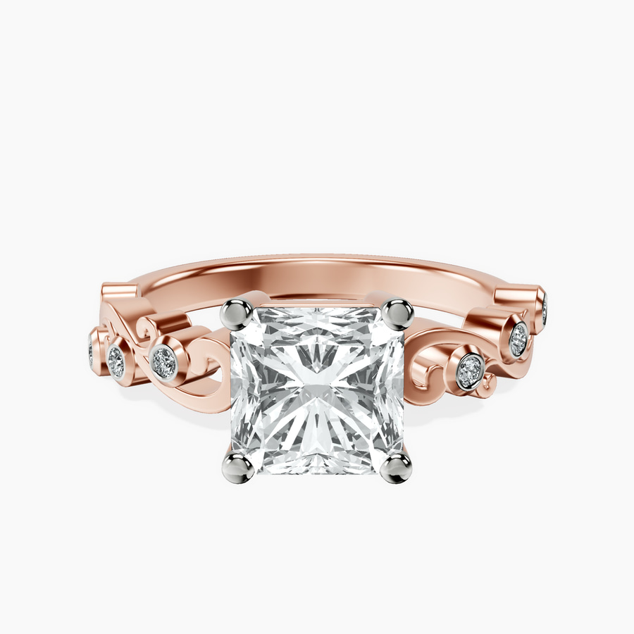 14kt Rose Gold Catrina Cutwork Lab Diamond Ring front image