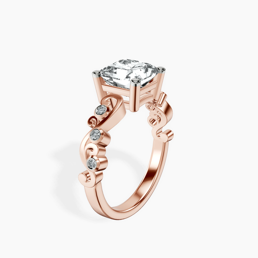 14kt Rose Gold Catrina Cutwork Lab Diamond Ring standing product image one