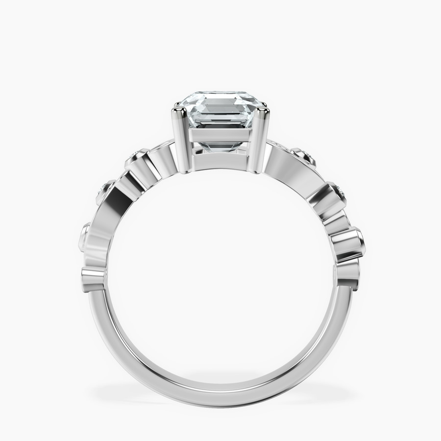Platinum Catrina Cutwork Lab Diamond Ring side right image one