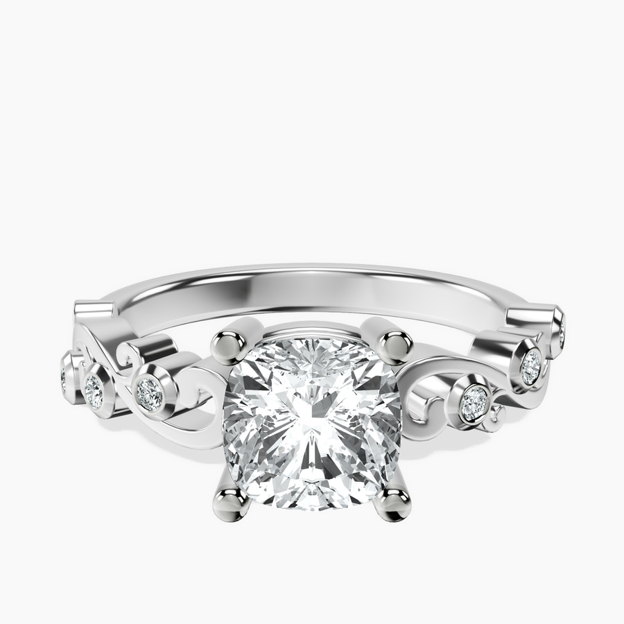 Platinum Catrina Cutwork Lab Diamond Ring front image
