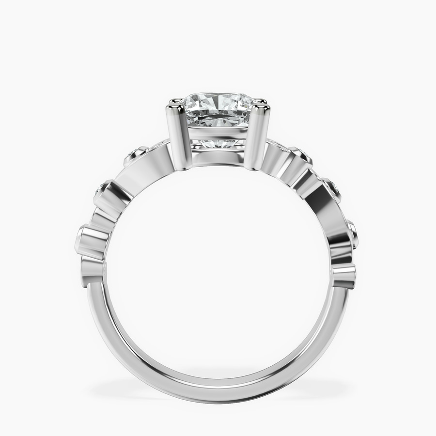 Platinum Catrina Cutwork Lab Diamond Ring side right image one