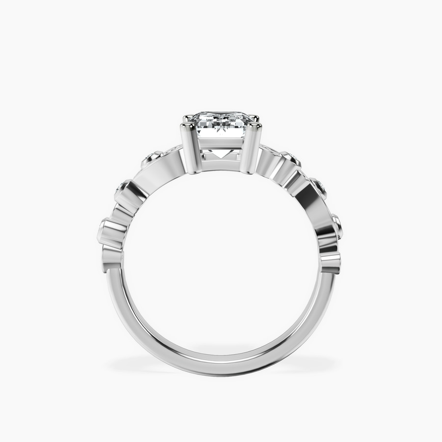 Platinum Catrina Cutwork Lab Diamond Ring side right image one