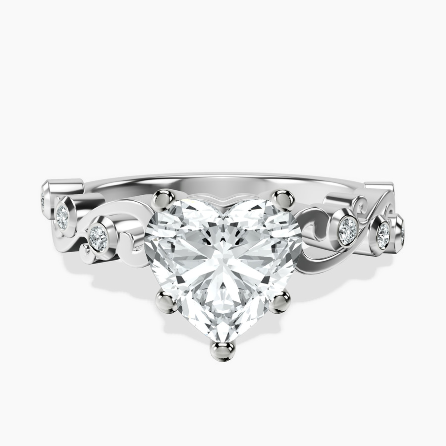 14kt White Gold Catrina Cutwork Lab Diamond Ring front image