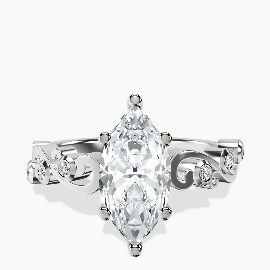 14kt White Gold Catrina Cutwork Lab Diamond Ring front image