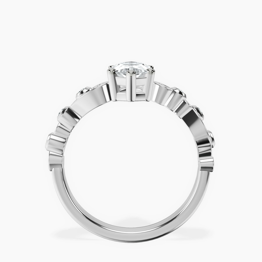 Platinum Catrina Cutwork Lab Diamond Ring side right image one
