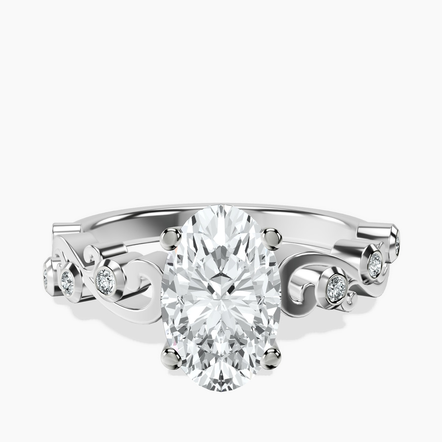 14kt White Gold Catrina Cutwork Lab Diamond Ring front image