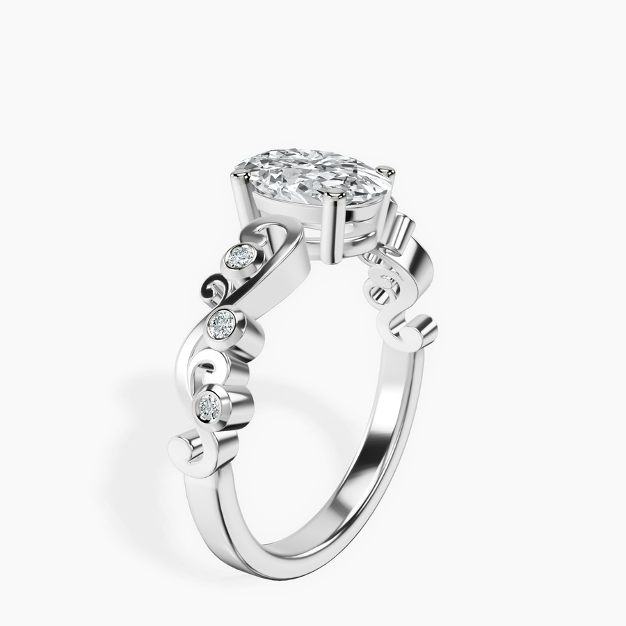 14kt White Gold Catrina Cutwork Lab Diamond Ring standing product image one