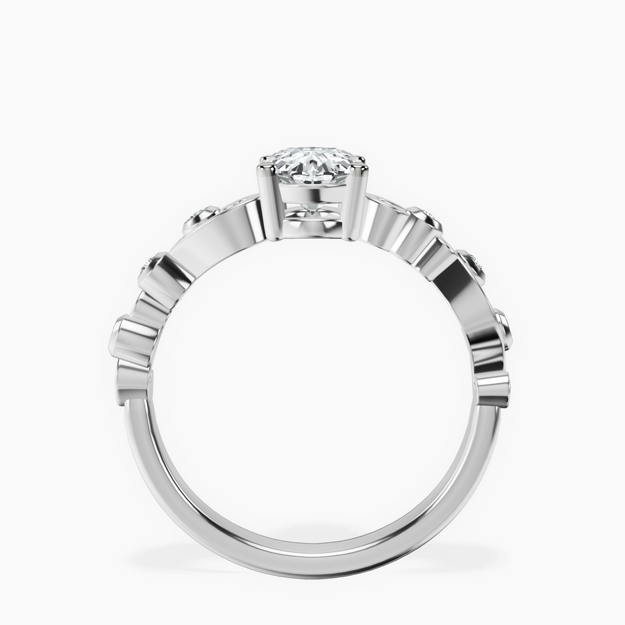 14kt White Gold Catrina Cutwork Lab Diamond Ring side right image one