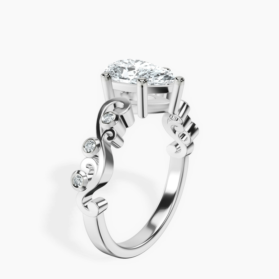 Platinum Catrina Cutwork Lab Diamond Ring standing product image one