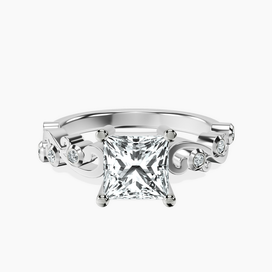18kt White Gold Catrina Cutwork Lab Diamond Ring front image