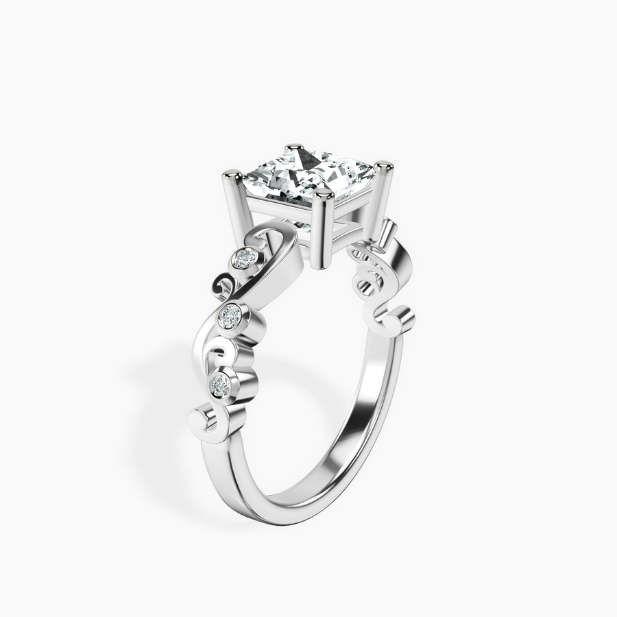18kt White Gold Catrina Cutwork Lab Diamond Ring standing product image one