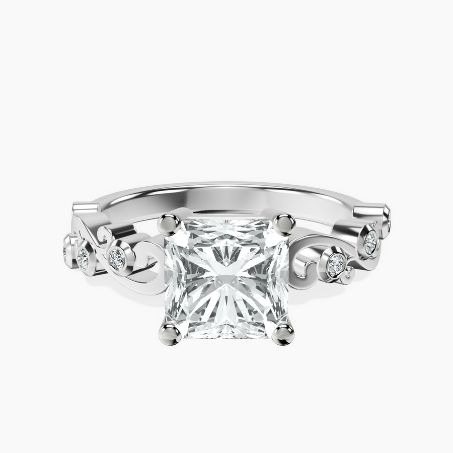 14kt White Gold Catrina Cutwork Lab Diamond Ring front image